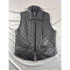 International concepts outerwear Leather Front Full Zip Dress vest sz XS Women's